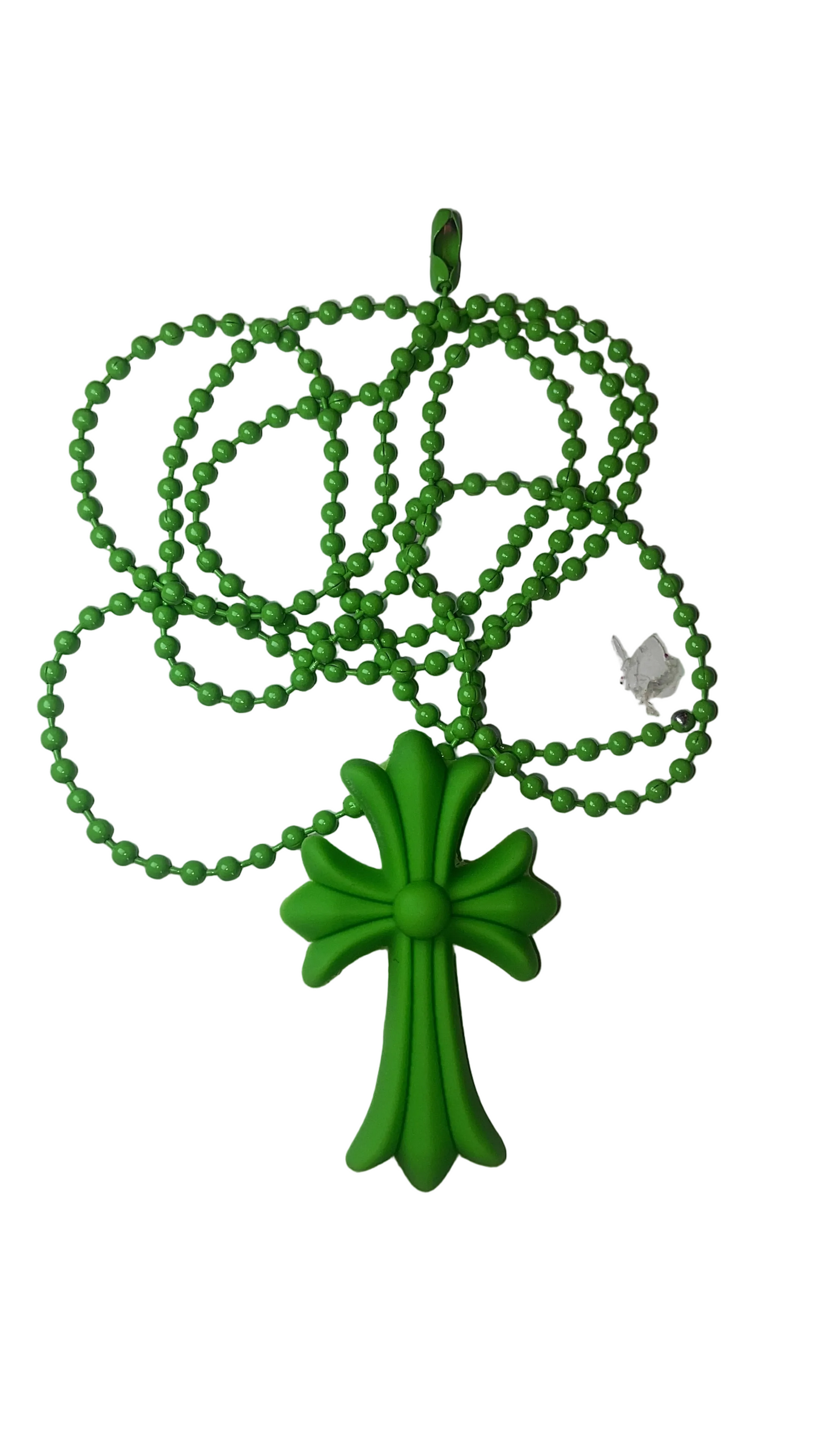 Green cross necklace