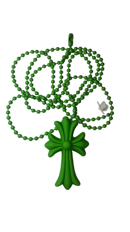 Green cross necklace
