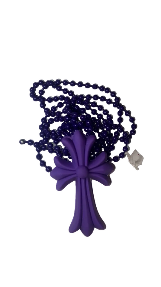 Purple cross necklace