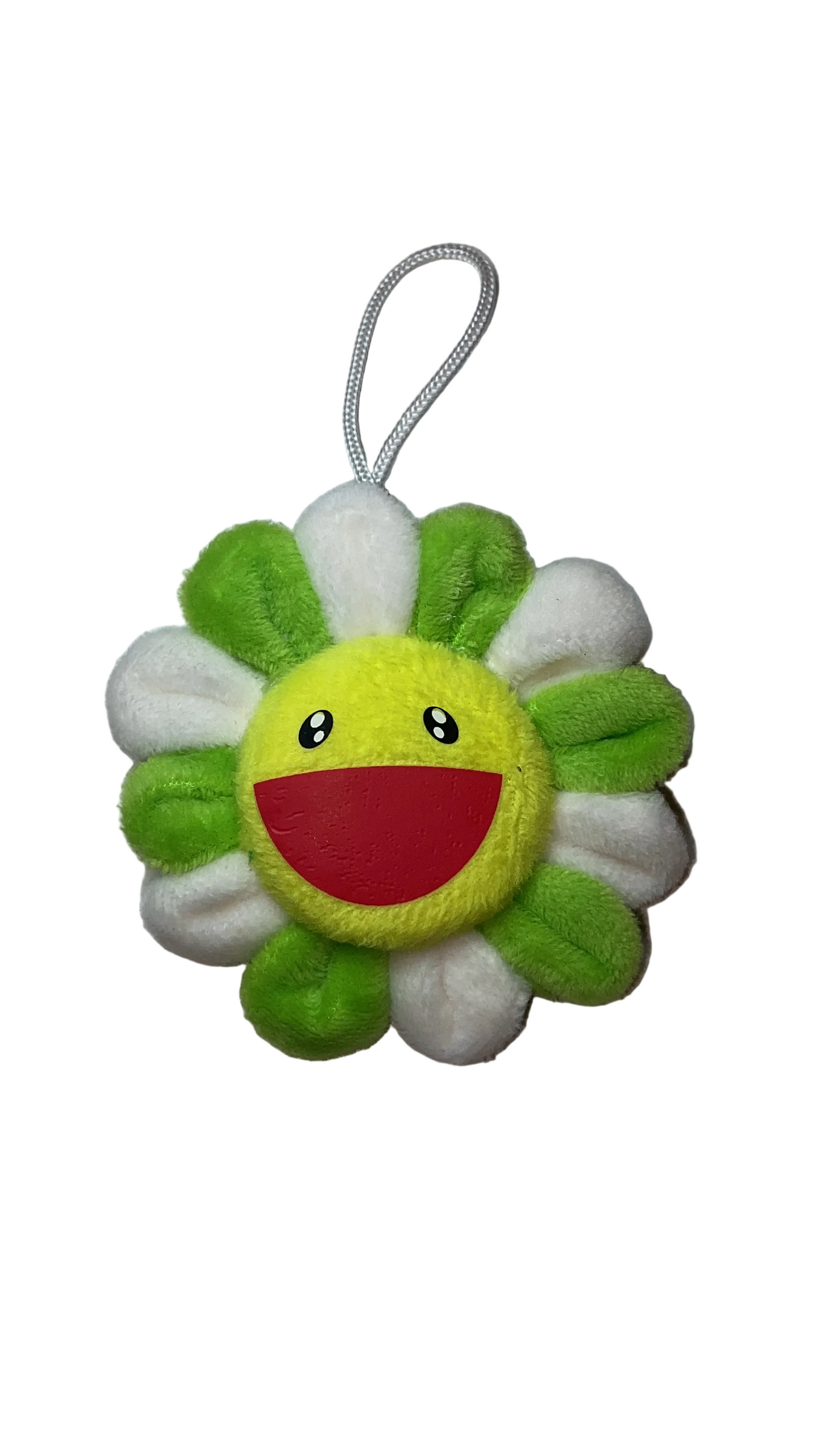 Green and white flower keychain
